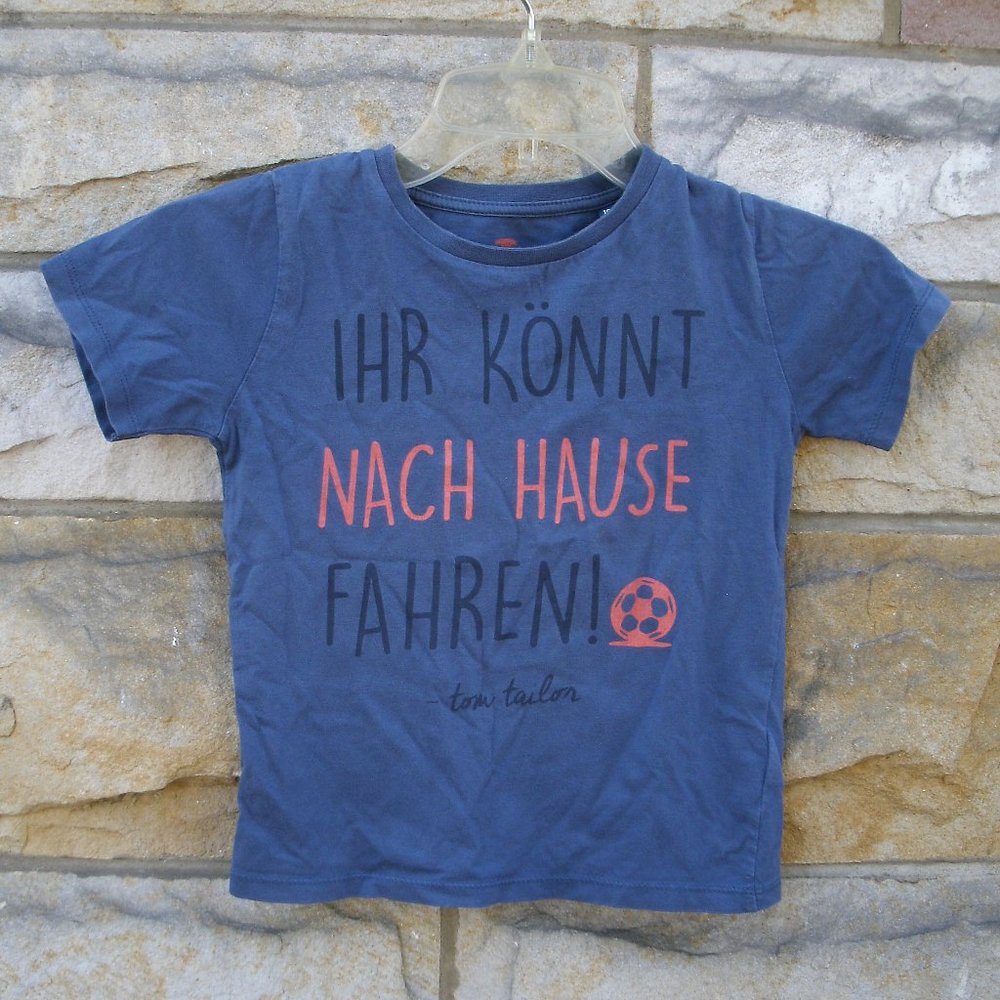 German "You Could Go Home" Soccer T-Shirt Size 4-5